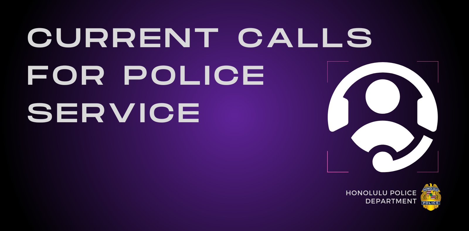 Slider Current Calls for Police Service
