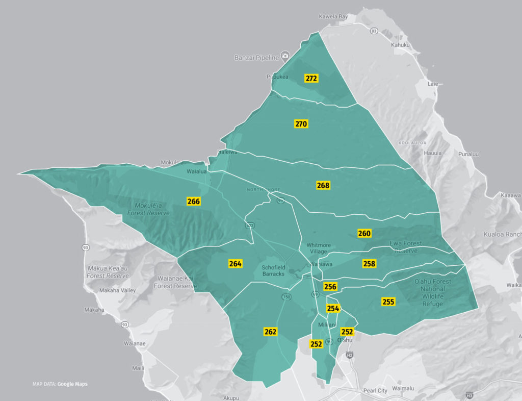 Shaded map of the District 2 beat boundaries