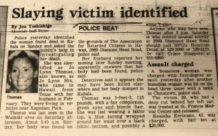 newspaper article regarding the homicide of Jo Lynn Thomas