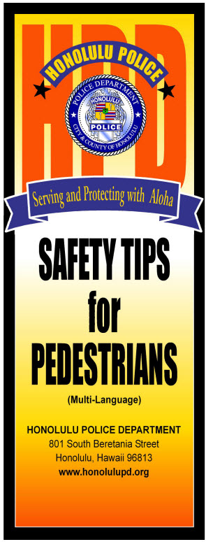 Pedestrian Safety Tips in multi language informational brochure