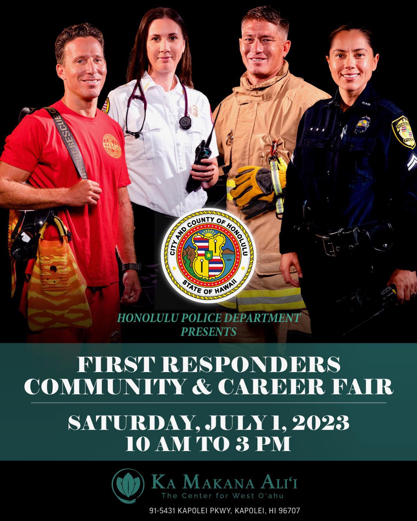 flyer first responders community and career fair july 1, 2023