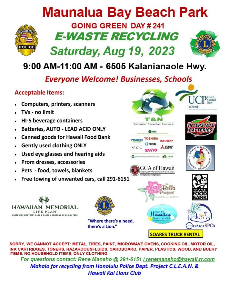 EWaste Recycling Honolulu Police Department