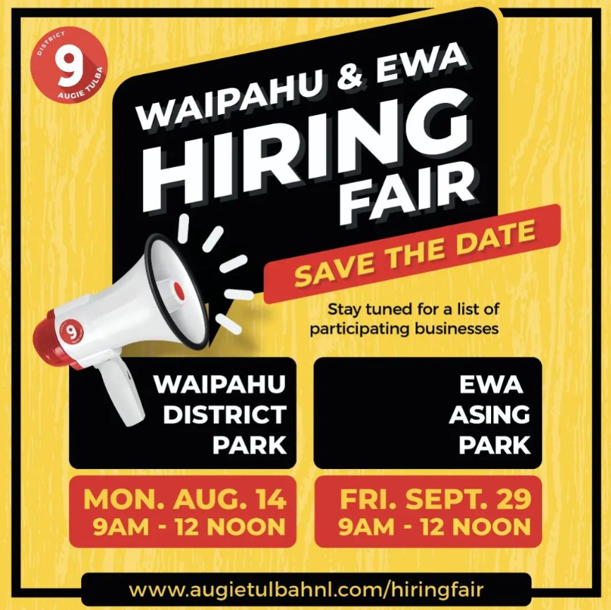 Waipahu and Ewa Hiring Fair Flyer