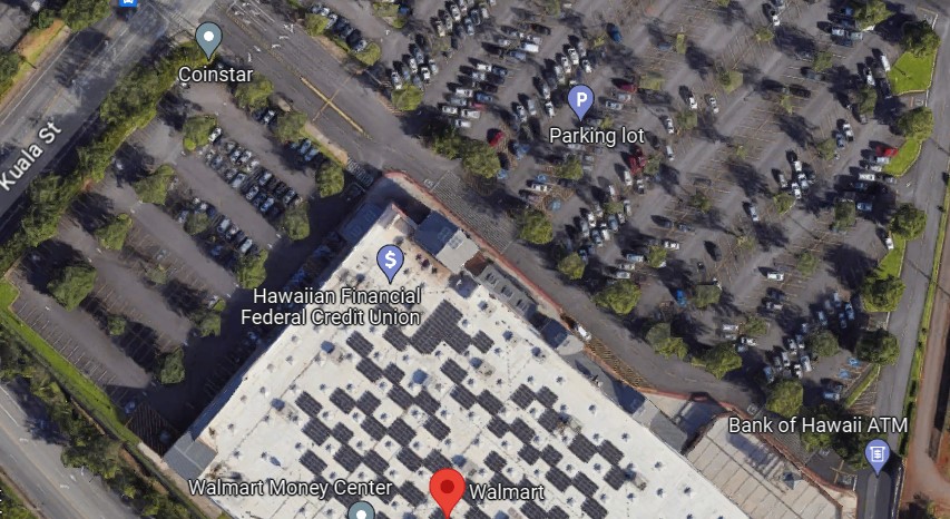 Photo of a map of a Walmart parking lot