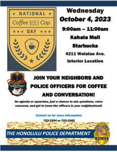 National Coffee with a Cop Day flyer