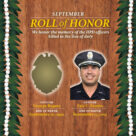 Roll of Honor for the month of September to honor officers George Rogers and Eric C. Fontes who were killed in the line of duty