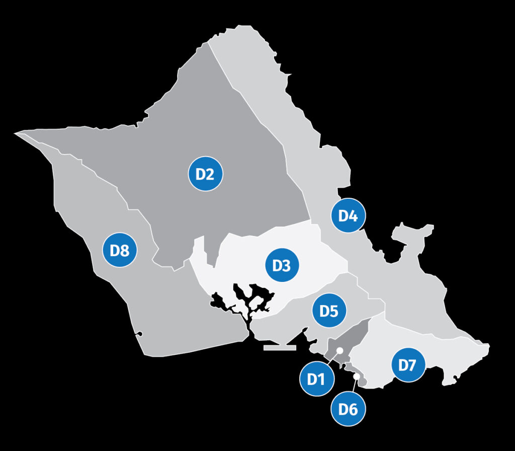 Map of Oahu districts