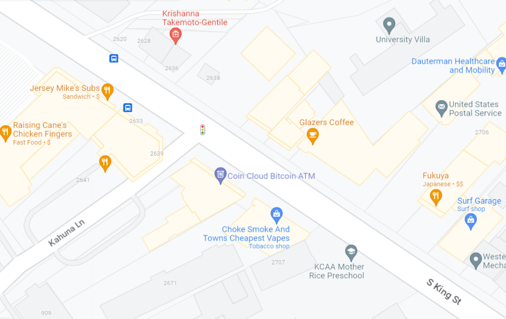 Google Maps Image of South King Street and Kahuna Lane