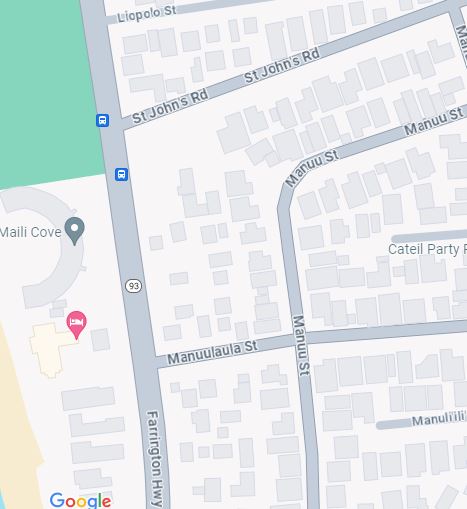 Google map of Farrington Hwy and St. John's Rd