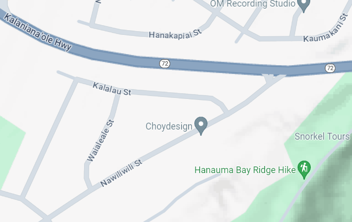 Google Maps image of Kalanianaole Highway and Wiliwili Street