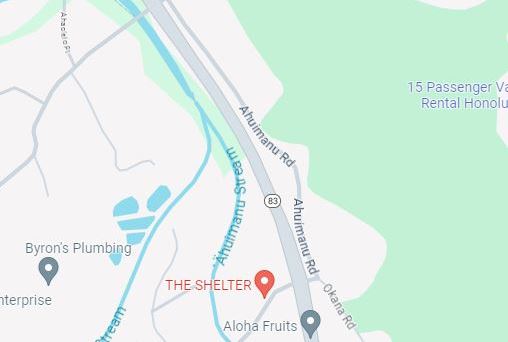 Google map picture of Kahekili Highway prior to Ahuimanu Road.