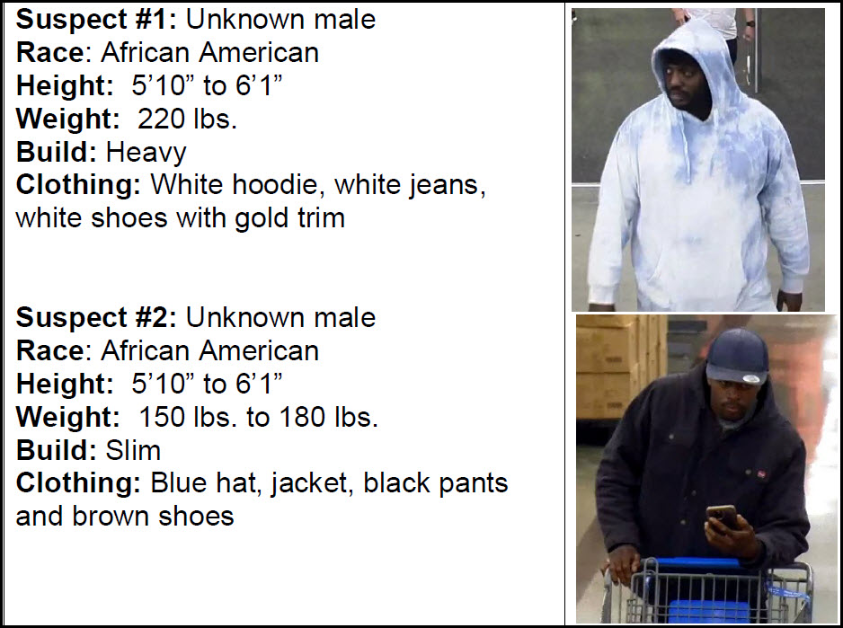 CrimeStoppers News Release regarding Robbery and Fraudulent Use of Credit Card Suspects Wanted