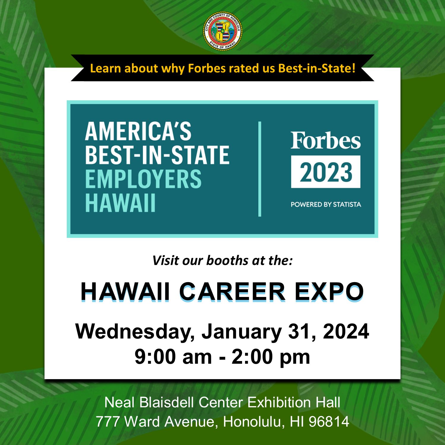 Hawaii Career Expo Jan 31st