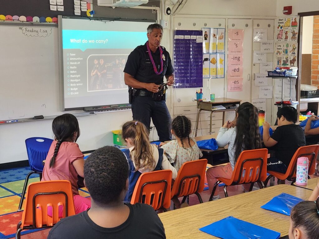 Officers attended a career fair event at Ka'ala Elementary School
