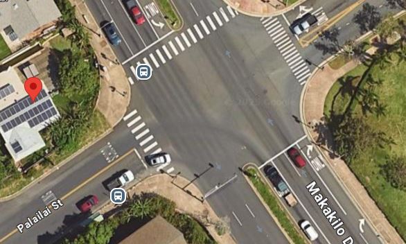 Google map of Makakilo Drive and Palailai Street