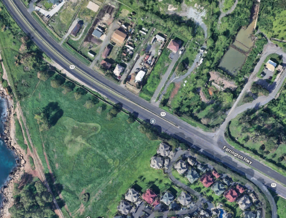 Google Maps image of Farrington Highway near Aliinui Drive