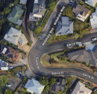 Google Maps image that depicts the area of Sierra Drive and Mikahala Way.