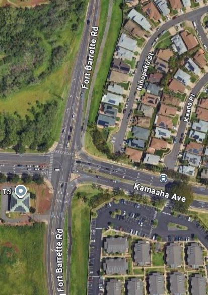Google image photo of Fort Barrette Rd and Kamaaha Ave
