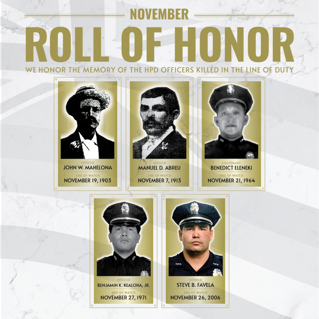 Roll of Honor for November