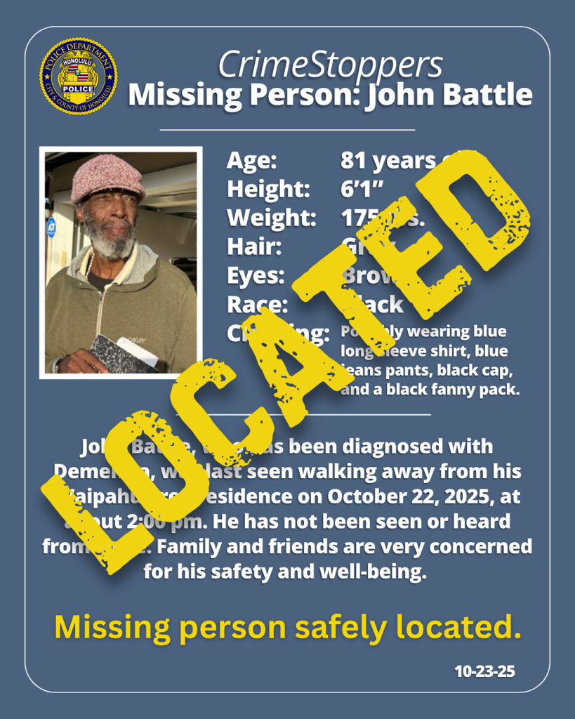 CrimeStoppers: Missing Person Located: John Battle