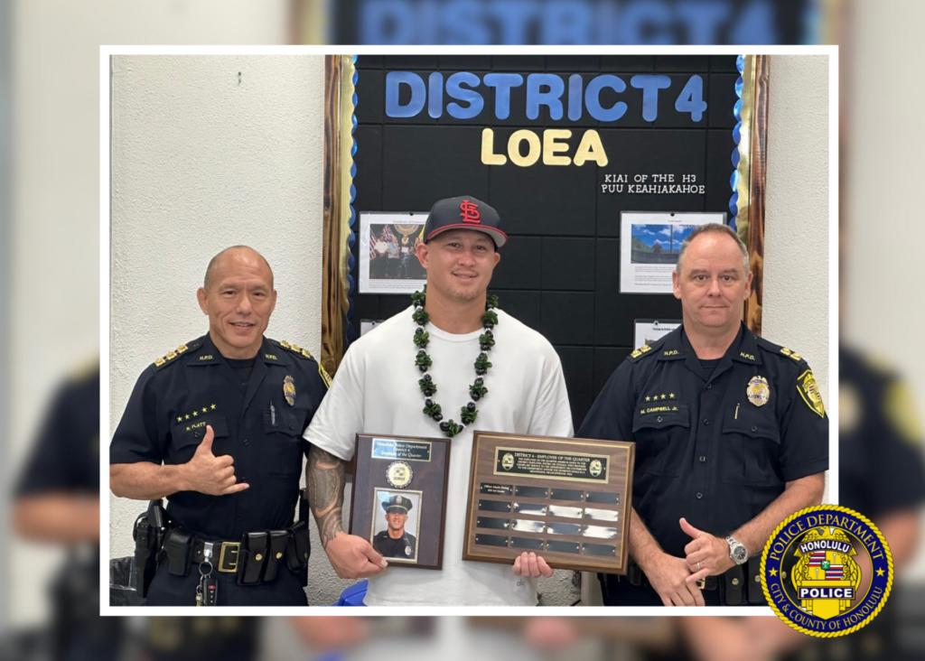 Officer Anson Ahsing, District 4 Employee of the Quarter from April to June 2025