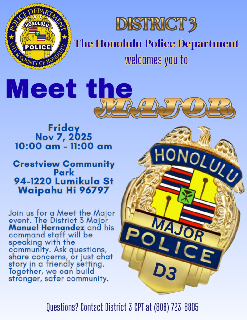 District 3 Meet the Major Event Flyer