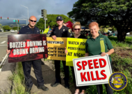 Traffic Division Honors Azalia Park with Sign-Waving and Checkpoint. Over the weekend, officers from the Traffic Division partnered with SafeRide Hawaiʻi, MADD Hawaiʻi, and the Keiki Injury Prevention Coalition Hawaiʻi for a sign-waving event in remembrance of Azalia Park, a victim of impaired driving in December 2020. Officers then conducted a sobriety checkpoint in the area, where sober drivers were thanked with a gift from MADD Hawaiʻi for choosing to drive sober. 🚗💙 Remember, making good decisions affects us all and helps ensure safer roads for everyone. 🌟 #SaferRoadsTogether #DriveWithAloha #SafeEveryMile