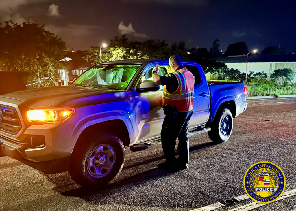 Traffic Division Honors Azalia Park with Sign-Waving and Checkpoint. Over the weekend, officers from the Traffic Division partnered with SafeRide Hawaiʻi, MADD Hawaiʻi, and the Keiki Injury Prevention Coalition Hawaiʻi for a sign-waving event in remembrance of Azalia Park, a victim of impaired driving in December 2020. Officers then conducted a sobriety checkpoint in the area, where sober drivers were thanked with a gift from MADD Hawaiʻi for choosing to drive sober. 🚗💙 Remember, making good decisions affects us all and helps ensure safer roads for everyone. 🌟 #SaferRoadsTogether #DriveWithAloha #SafeEveryMile