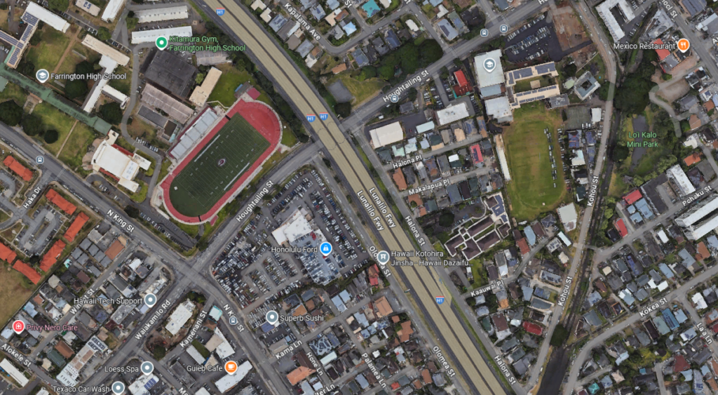 Google Maps Image of the Houghtailing Street and Olomea Street intersection.