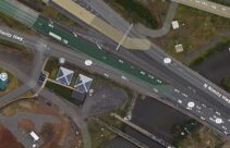 Google map of Nimitz Hwy. and H1 merger