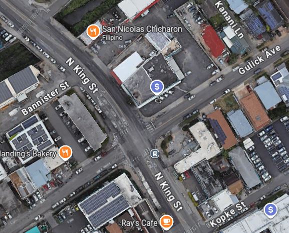 Google Maps image depicting the area of North King Street and Gulick Avenue