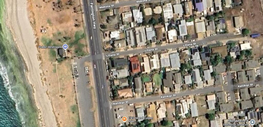 Google Map image of Farrington Highway and Liliana Street