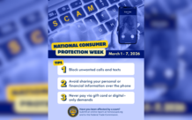 📵💳 It’s National Consumer Protection Week, March 1–7! 🔹 Block unwanted calls and text messages 🔹 Avoid sharing your personal or financial information over the phone 🔹 Never pay via gift card or digital-only demands If you have been impacted by a scam, report it. Stay alert and protect our community. #CyberSecurity #StaySafe #ScamAlert #IdentityTheft #OnlineSafety