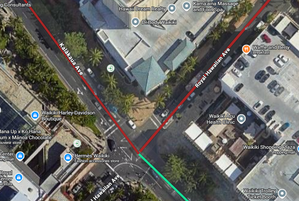 Royal Hawaiian Avenue and Kalakaua Avenue