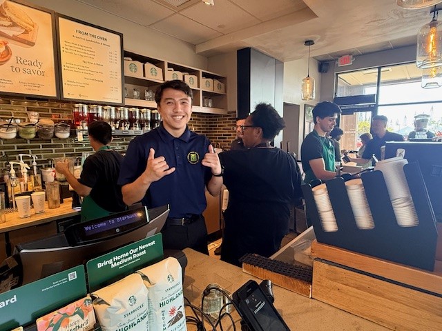 D2 Officers hosted a "Coffee with a Cop" event at Mililani Town Center Starbucks