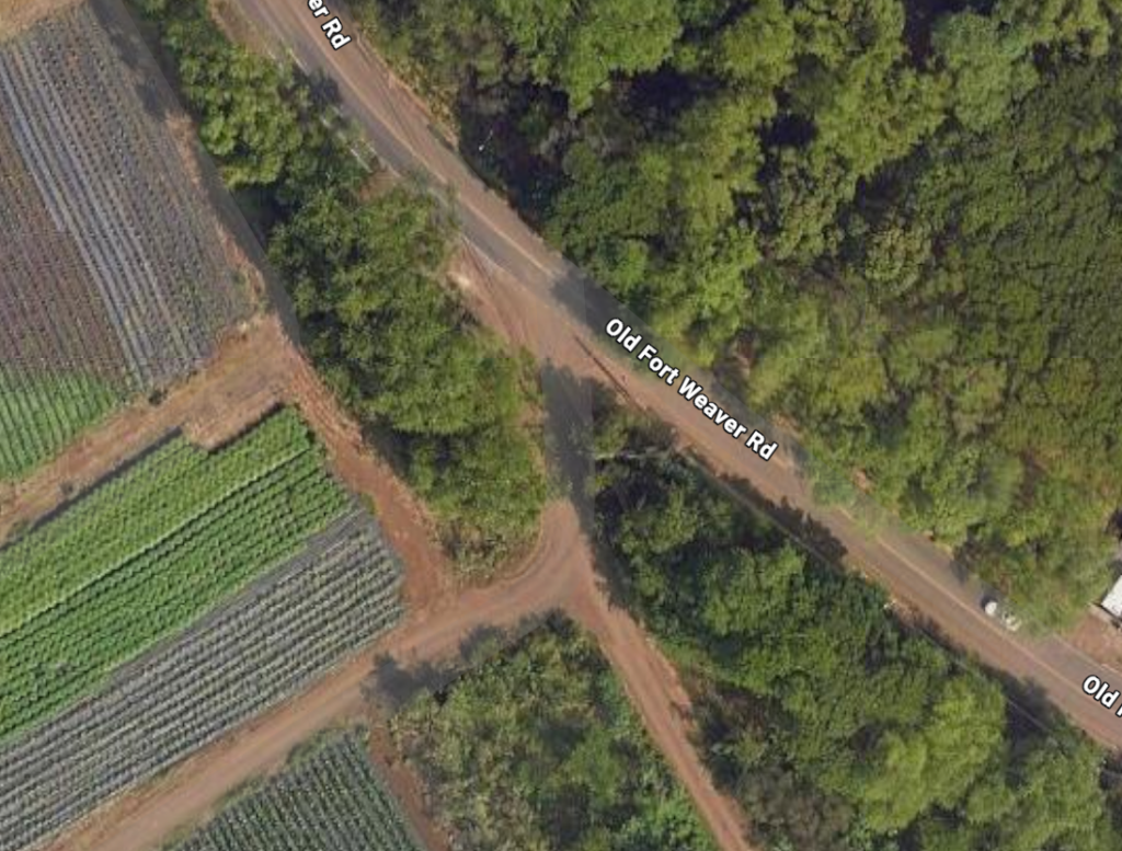 Old Fort Weaver Road and Fat law Farms Driveway