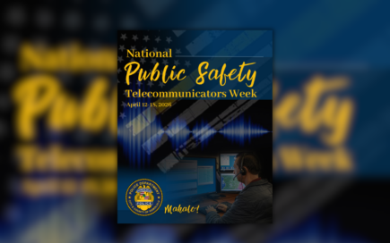 Graphic designed for the Honolulu Police Department to show support for National Public Safety Telecommunicators Week, April 12-18, 2026.