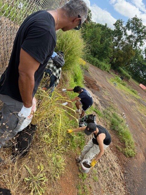 HPD D2 Officers partnered up with Mililani High School Law Enforcement Class to perform community service at Kunia Farms