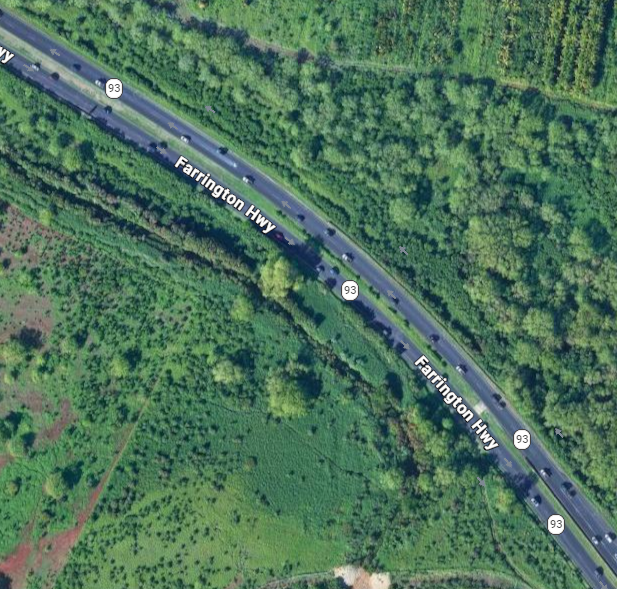 Google maps image that depicts the area of Farrington Highway, east of Laaloa Street