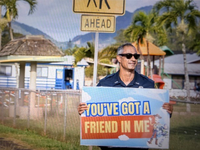 District 2 Officers participated in sign waving in support of Mental Health Awareness