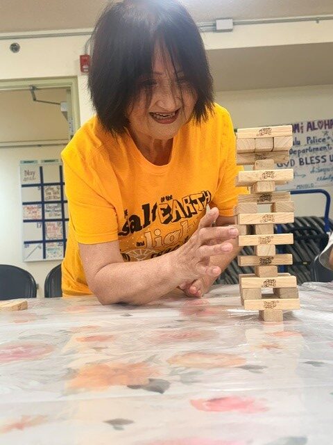 D2 Officers challenged Residents at Silvercrest to a game of Jenga!