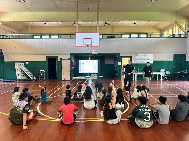 D2 Officers presented internet safety and cyberbulling to Kunia Village Summer Program