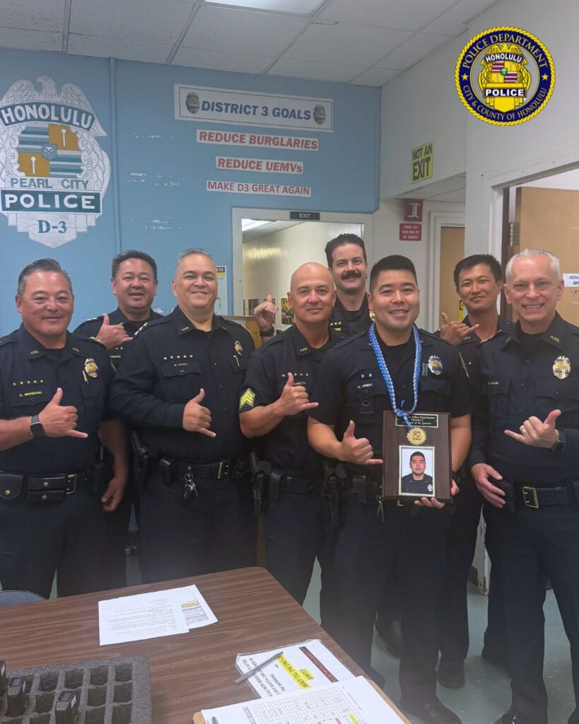 Officer Kevin Ornido with Command Staff