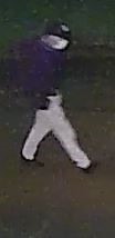 Unknown male suspect as shown on surveillance video