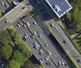 H-1 Freeway Westbound prior to the Aala Street overpass