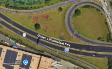 H-1 Freeway westbound, 388 feet west of Kalaeloa Boulevard overpass