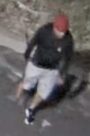 Unknown male suspect with a beanie style hat as shown on surveillance video