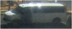 White panel van with windows as shown on surveillance video