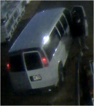 White panel van with windows as shown on surveillance video