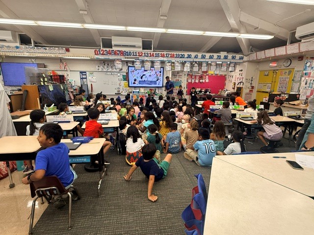 District 2 Officers presented "Stranger Danger" and the actions to take to all 2nd graders at Mililani Waena Elementary